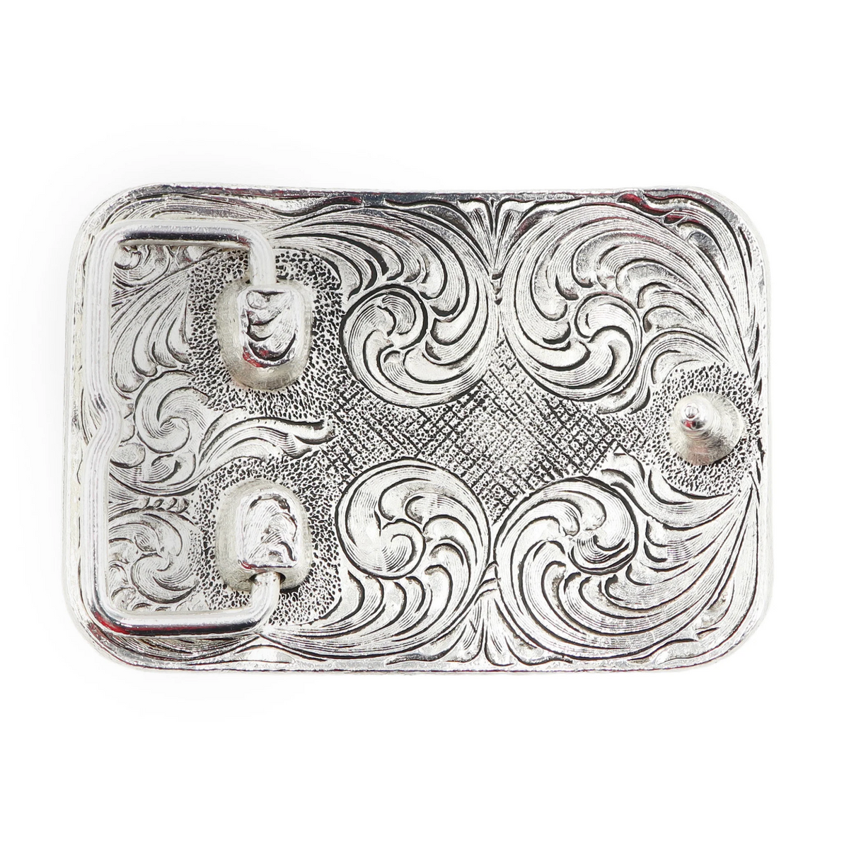 Bull Skull with Flowered Corners Buckle