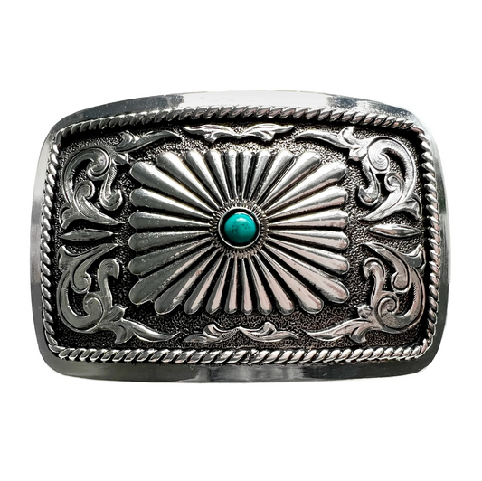 Concho with Turquoise Bead Buckle